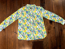 Talbots women’s  M Multicolor Floral Long Sleeve Cotton Woven Button-Up Shirt picture