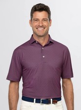 NWT MEN'S TURTLESON BREW PERFORMANCE POLO, SIZE: L, COLOR: NAVY/RED picture