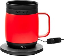 HOT KUP Heated Coffee Mug 14oz Temperature Controlled Smart Cup Red picture