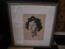 Antique Max Hagen Signed Charcoal Enhanced Print From Jugend Magazine picture