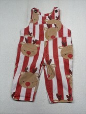 MiniOlie Baby Corduroy Christmas Overall Romper 18-24M Cream %100 Cotton picture