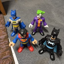 Fisher Price Imaginext XL Super Friends 10”  The Joker Batman Superman LOT Of 4 picture