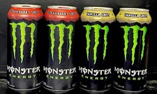 Monster Vanilla Shot & Strawberry Shot Energy Drink 4 Pack 16oz Can New picture