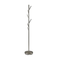 Adesso Coat Rack Brushed Steel 6 Hooks Space-Saving 67