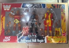WWE Hulk Hogan signed 3 pack Autograph Elite Hulkamania 40th Anniversary Figure picture