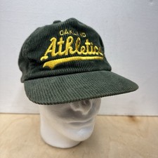 Vintage MLB Sports Specialties Oakland Athletics Corduroy Strapback Hat Rough picture