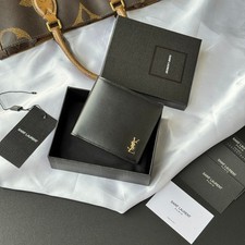 SAINT LAURENT Black Textured Leather Bifold Wallet picture