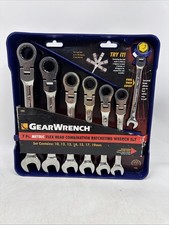 GEARWRENCH 7PC METRIC RATCHETING FLEXHEAD WRENCH SET 10,12,13,14,15,17,19mm (77) picture