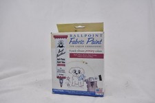 Aunt Martha's Ballpoint Fabric Paint 8 Pack Vibrant Primary Colors Tubes NOS picture