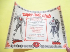 1967 SUPERMAN DIPLOMA BATMAN SUPER BAT CLUB MONDADORI GADGET POSTER Horn RARE picture