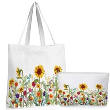 Sadnyy 2 Pcs Sunflower Canvas Tote Bags for as pictures shown, picture