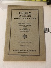 1927 Hudson Essex Coach Coupe Speedabout Speedster Body Parts List Manual picture