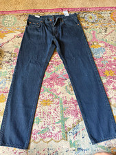 BOSS Hugo Boss Men’s Blue Straight Leg Dark Wash Denim Jeans Regular Fit picture