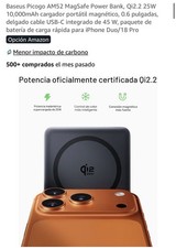 Baseus PicoGo AM52 Qi2.2 Slim Magnetic Power Bank 10000mAh 45W USB-C Cable picture