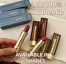 NIB 100% Authentic MERIT Signature Lip Lightweight Lipstick,6 shades,0.10oz/3g picture