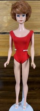 Vintage 1961 Bubble Cut Barbie Doll 850 Original Helenca Red Swimsuit Dolls picture