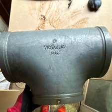 Victaulic No. 20 8 in Metal Tee Pipe Fitting, 3 Outlets, Unfinished picture