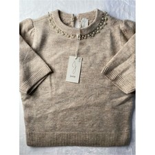 Joie Women's Pearl-Trimmed Cream Crewneck Sweater Size S picture