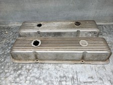 Cal Custom SB Chevy Aluminum Finned Valve Covers  Vintage 283-302-327-350 picture