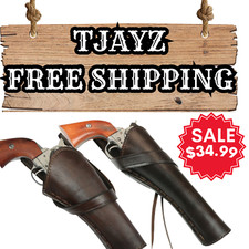 TJAYZ AMERICAN CROSS DRAW WESTERN COWBOY 100% THICK LEATHER PISTOL SASS HOLSTER picture
