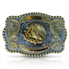 Large Mexican Emblem Western Belt Buckle, Hebilla Mexicana picture