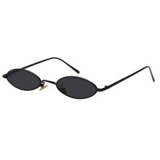 MEETSUN Vintage 90s Small Oval Sunglasses For Women Men Small, C10-black-gray  picture