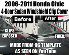 2006-2011 Honda Civic Sedan Rubber Front Window Clip Cover OG TEMPLATE L&R SIDE picture