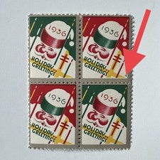 ERROR 1936 CHRISTMAS SEAL BLOCK WITH 