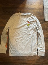 Abercrombie Kids Grinch Long Sleeve Shirt Gray Size 11/12 Pre Owned picture