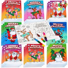 24 Pcs Christmas Coloring Book Bulk for Kids Mini Christmas Coloring Books in 6 picture