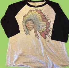Vintage-Native American Chief Graphic. 70's/80's with the clear Alternative tag. picture