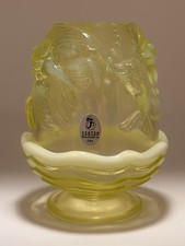 Fenton Topaz Opalescent Atlantis Fairy Lamp Uranium Glass Signed Bill Fenton FGS picture