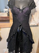 Killstar Kaira Maiden Witch Gothic Punk Alternative Lace Blk/Purple Boost Dress picture