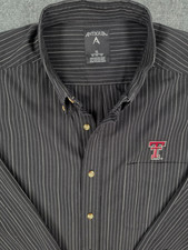 Texas Tech Red Raiders AntigUA Shirt Mens XL Black Pinstripe Long Sleeve NCAA picture