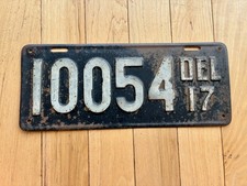 1917 Delaware License Plate picture