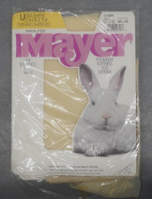 VINTAGE MAYER ULTRA SHEER LEG CONTROL TOP SANDALFOOT TIGHTS IVORY TALL SEALED picture