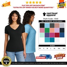 Next Level Apparel N1540 Women's Short Sleeve Ideal Lightweight V-Neck T-Shirt picture