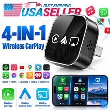 4-in-1 Wireless CarPlay Adapter Android Auto AirPlay Mirror Link USB Plug & Play picture
