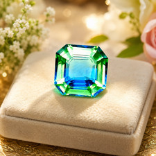 AAA 9.75+ Ct Elegant Asscher Natural Pitambari Sapphire Certified Loose Gemstone picture
