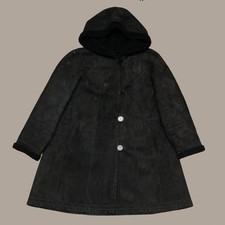 Vintage Yves Saint Laurent Fourrures YSL Suede Fur Button Up Hooded Coat Hoodie picture