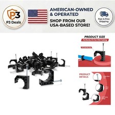 Effortless Installation: 50 Pack of Black J-Hooks for 1/2