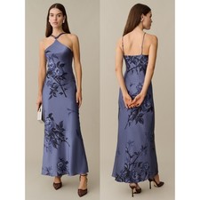NWT o.p.t Auli Beaded Halter Neck Silk Maxi Dress in Dusk Rose $423 - Size 8 picture