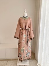 ALEMAIS silk+hemp Lawrence beaded round neck maxi dress 2026 holiday 6/8/10/12 picture