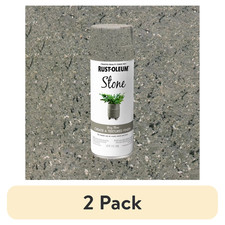(2 pack) Gray, Rust-Oleum Stops Rust Stone Textured Spray Paint-7992830, 12 oz picture