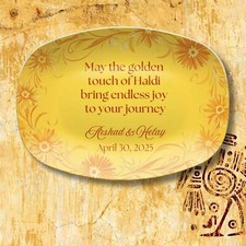 Haldi Decor Personalized Haldi Ceremony Platter – Custom Wedding Ritual Tray – U picture