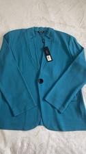 Misook Women's Blue Solid Button Blazer Jacket w/ Pockets Long Sleeve Size PXL picture