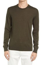 NN07 Men's Harry Merino Wool Pullover Sweater in 321 Dark Green Melange-Medium picture