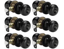 Juego de 6 pomos negros para puertas de interior, diseño elegante y duradero. picture
