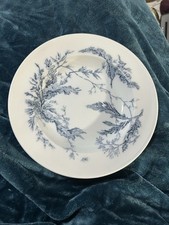 Very Rare Antique Wedgwood Seaweed Shallow bowl Blue in white 10 1/8” picture