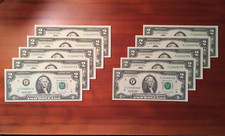 1995 Rare $2 Atlanta (F) Ten Consecutive Fed Pack Fr 1936-F Crisp Gem Unc - 80s picture